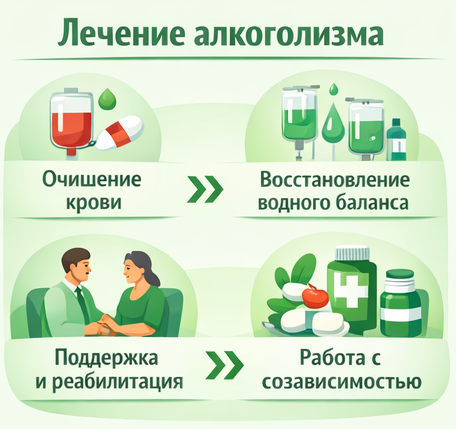 лечение алкоголизма в Сольцах этапы
